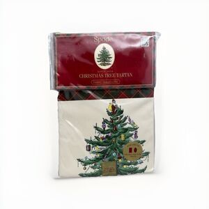 Spode Christmas Tree Tartan 60x102 Tablecloth For Oblong Oval Tables Holiday